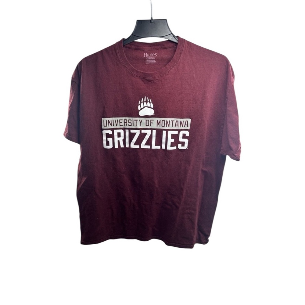 University of Montana Grizzlies‎ maroon graphic t-shirt by Hanes, Size XL